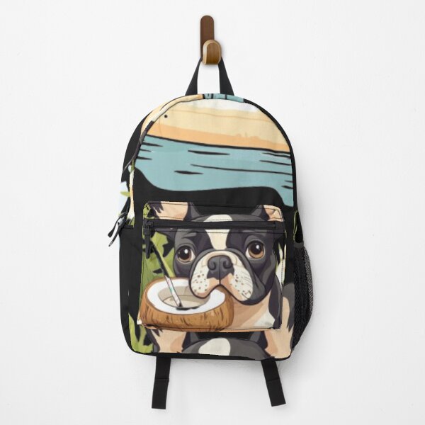 Item preview, French Bulldog on Vacation - Tropical Summer Dog Illustration designed and sold by Desireehaz.