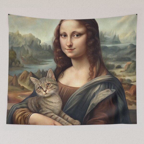 Item preview, Mona Lisa Painting With Cat Design designed and sold by Graphitti Squad.