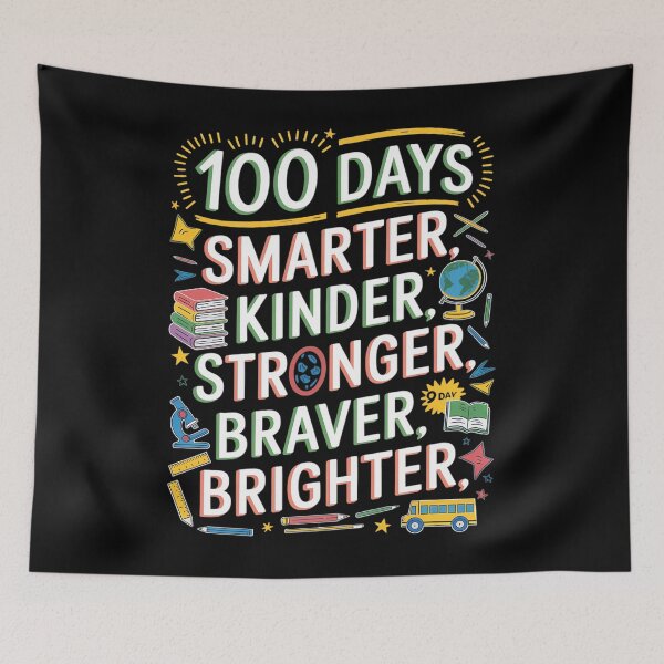 Item preview, 100 Days of School Boys Girl 2025 100th Day Smarter Brighter designed and sold by aidenpier.