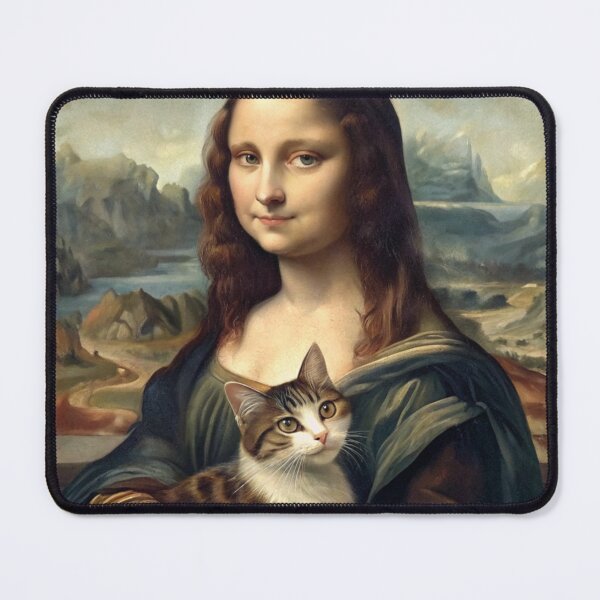Item preview, Mona Lisa Painting with a Cat designed and sold by Graphitti Squad.