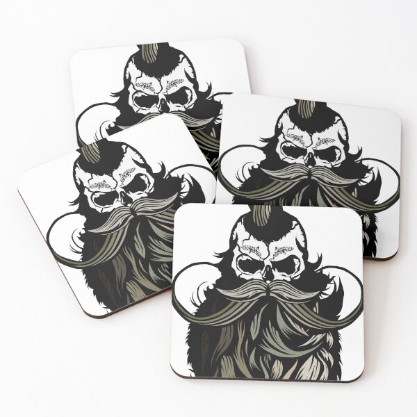 Item preview, skull hipster punk bearded mustache beard tattoo shark skull designed and sold by Achille3777.