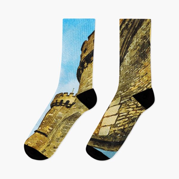 Item preview, Charming watercolor depiction of historic castle in Cotswolds, England designed and sold by GestaltImagery.