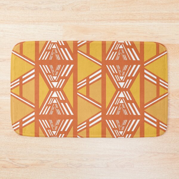 Item preview, Orange Bogolan African Fabric designed and sold by Wolagno.
