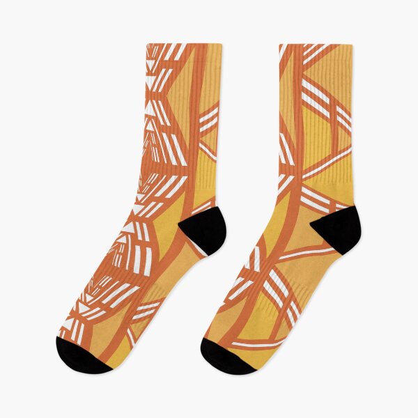 Item preview, Orange Bogolan African Fabric designed and sold by Wolagno.