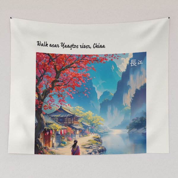 Item preview, Beautiful Asian landscape, river Yangze, China designed and sold by Coolparrotgirl.