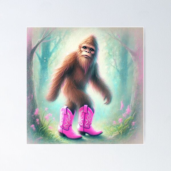 Item preview, Big foot in pink cowgirl boots designed and sold by MellowPeach.
