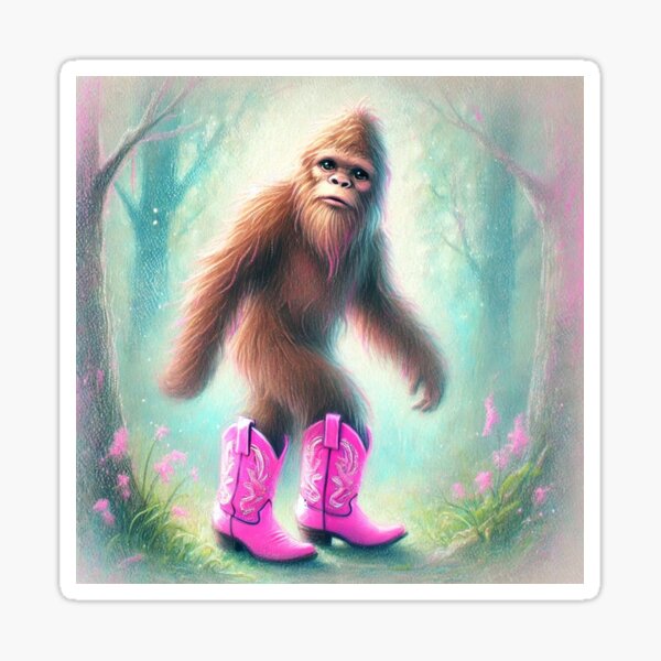 Item preview, Big foot in pink cowgirl boots designed and sold by MellowPeach.