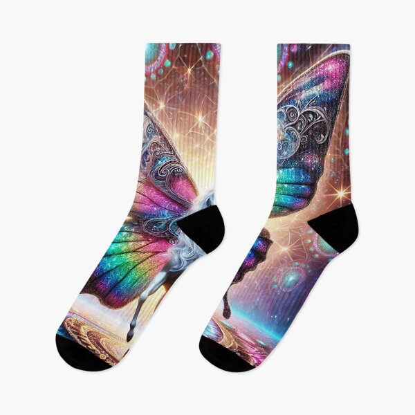 Item preview, Sacred Rainbow Butterfly Unicorn Mandala 1 designed and sold by Fantasy Horseys.