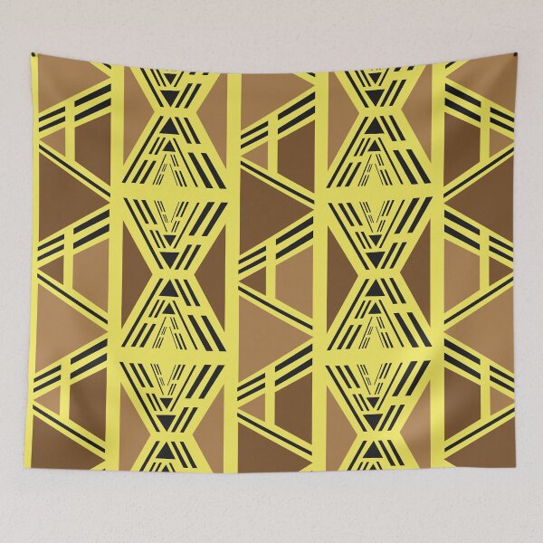 Item preview, African Bogolan Fabric Traditional Yellow Fabric designed and sold by Wolagno.