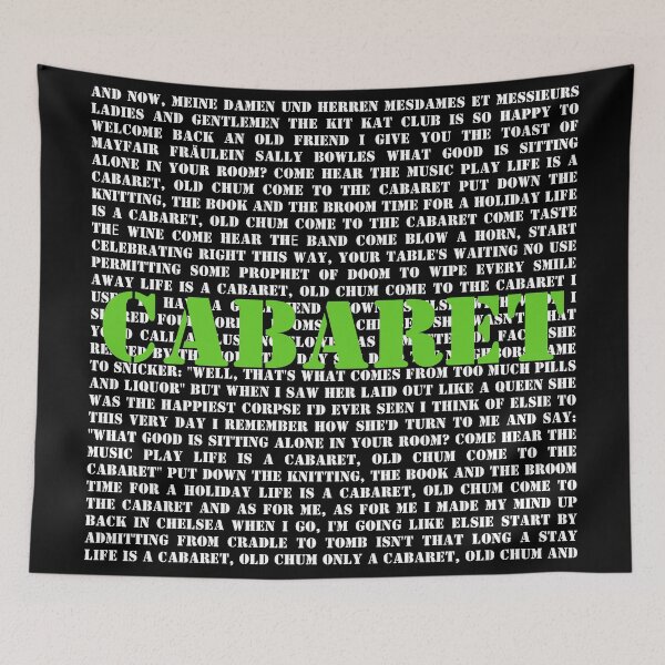 Item preview, Cabaret lyrics designed and sold by broadwaygirl142.