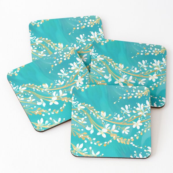 Item preview, Golden Vines on Turquoise designed and sold by Glam-OOTD.