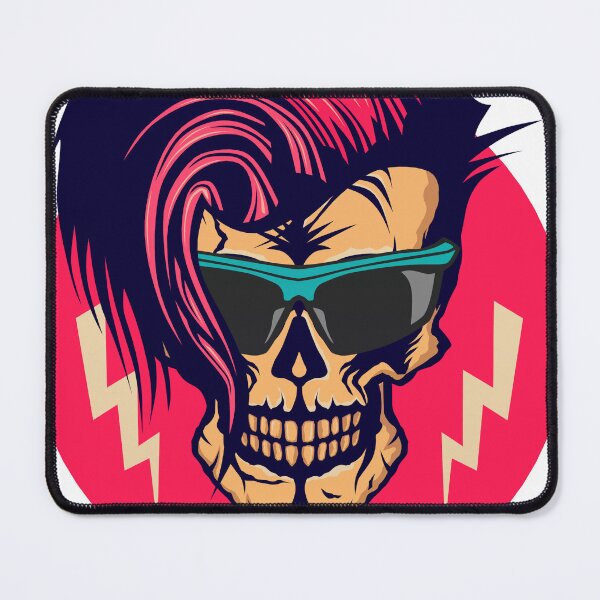 Item preview, hipster punk skull head lightning hairstyle designed and sold by Achille3777.