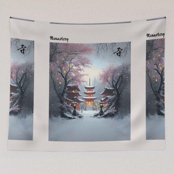 Item preview, Monastery, Sakura,Japanese cherry blossom designed and sold by Coolparrotgirl.