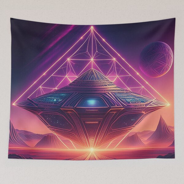 Item preview, Alien Spacecraft Sunset | Sacred Geometry Landscapes designed and sold by monkeybusiness.pt.