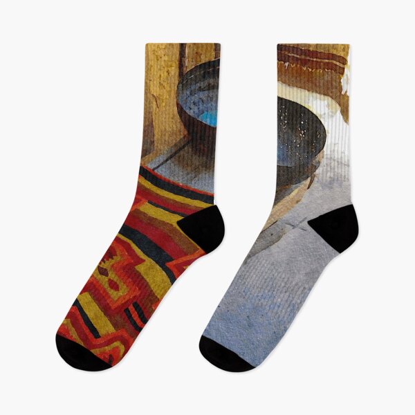 Item preview, Colorful Native American textile and bowls in a rustic New Mexico setting designed and sold by GestaltImagery.