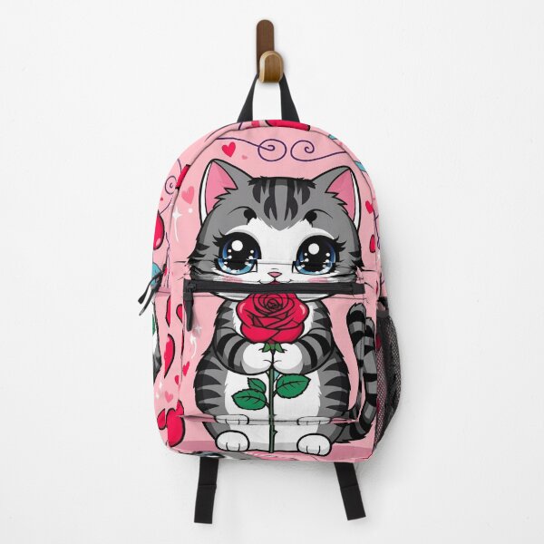Item preview, cute cat with red rose and mini heart  designed and sold by Nimkaew.