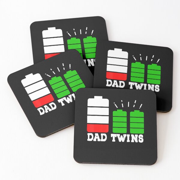 Item preview, Funny Tired Dad Of Twins Low Battery T-Shirt designed and sold by StreetArtPro.