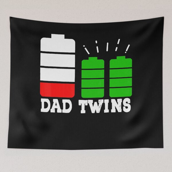 Item preview, Funny Tired Dad Of Twins Low Battery T-Shirt designed and sold by StreetArtPro.