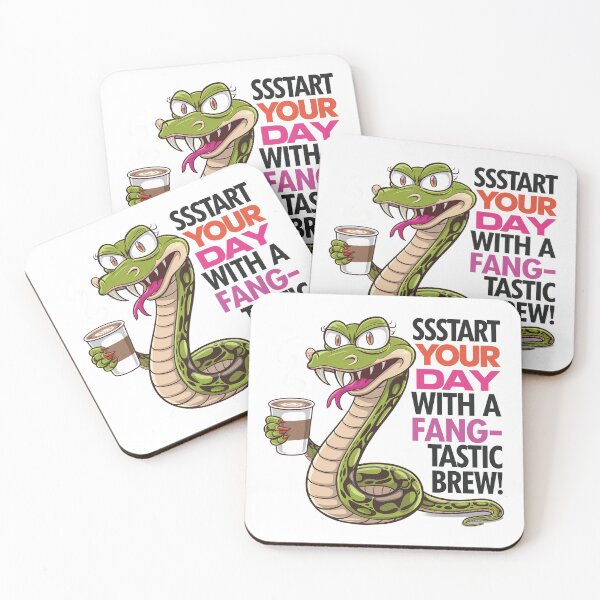 Item preview, Snake with Coffee - Start Your Day with a Fang-tastic Brew! designed and sold by CraftsEtc.