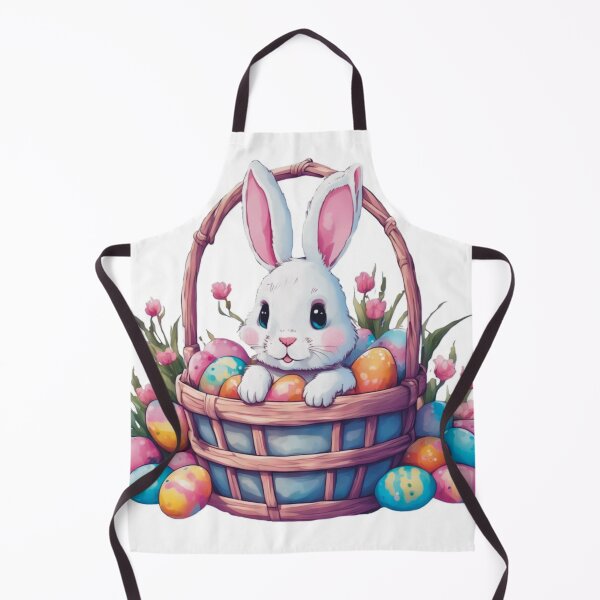 Item preview, Easter Bunny Art with a Basket of Colorful Eggs designed and sold by CraftachicDsgn.