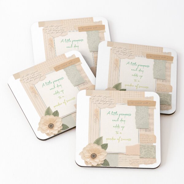 Item preview, A little progress each day adds up to a garden of success– Empowering Floral Journals designed and sold by Meemaart.