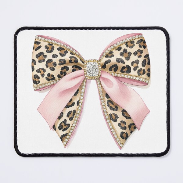 Item preview, Leopard Print Pink Coquette Bow designed and sold by CraftsEtc.
