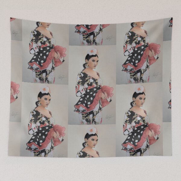 Item preview, Dressed for the April Fair in Seville, Spain watercolor designed and sold by Carlos Taylor.