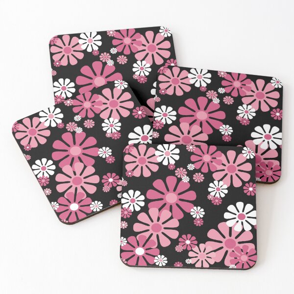 Item preview, 1960's Retro Flowers in Pink and White - Mod Abstract designed and sold by MellowCat.