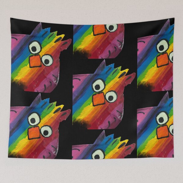 Item preview, Rainbow chicken , black background  designed and sold by Lauracolleen3.