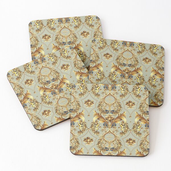 Item preview, Hand drawing baroque black yellow pattern design designed and sold by Arscorart.