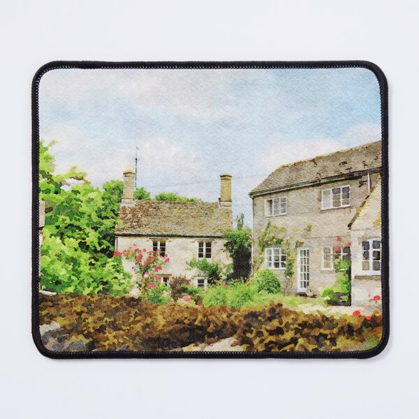 Item preview, Charming watercolor painting of English cottages in the Cotswolds countryside designed and sold by GestaltImagery.