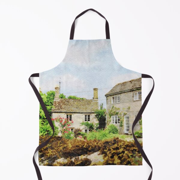 Item preview, Charming watercolor painting of English cottages in the Cotswolds countryside designed and sold by GestaltImagery.