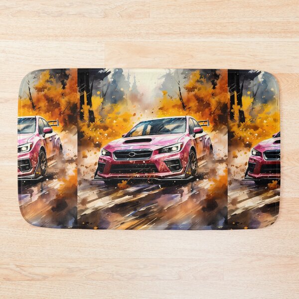 Item preview, Rally Ispired Sports Car Powering Through Autumn Forest Trails designed and sold by RevUpDesign.