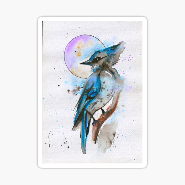 Aperçu de l'œuvre Aquarelle de geai bleu créée et vendue par SamanthaNeffArt.