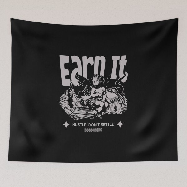 Item preview, "Earn It" – Motivational & Hard Work Inspired Bold Typography Design designed and sold by Colorful-Garden.
