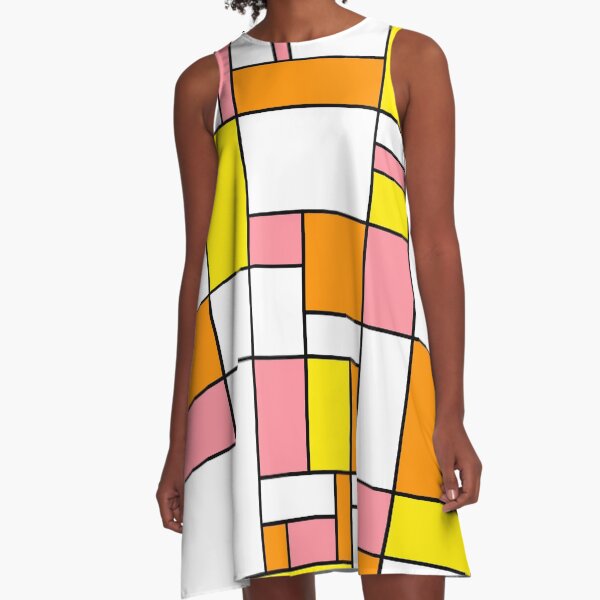 Item preview, Not Mondrian 1 - Geometric Abstract in Orange, Yellow and Pink, designed and sold by MellowCat.