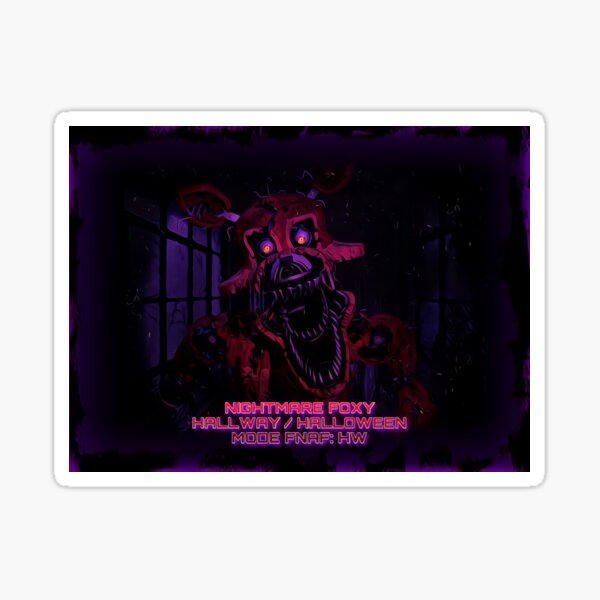 Vista previa del artículo con la obra «FNAF: Se busca ayuda (Modo Halloween/Pasillo) - ¡Nightmare Foxy!», diseñado y vendido por BrHrocknroll.