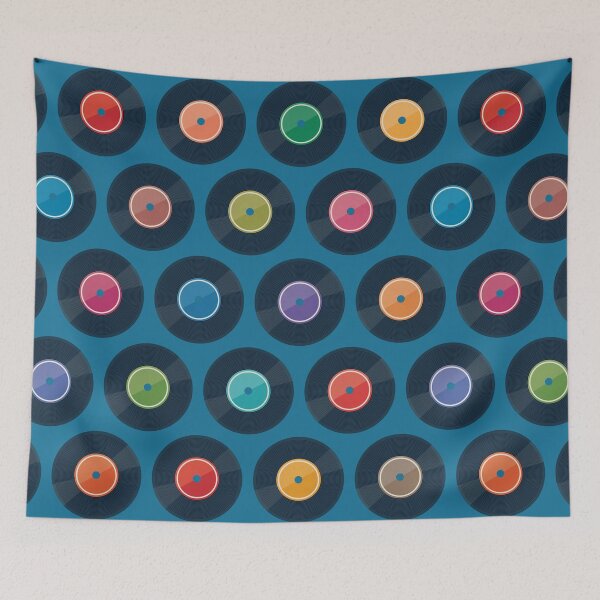 Item preview, Vinyl Record Collection on Petrol Blue designed and sold by Daisy Beatrice.