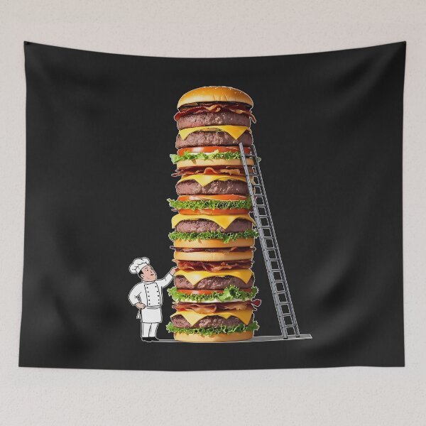 Item preview, Gigantic Burger Tower – Funny Chef & Giant Cheeseburger designed and sold by UniversalFlair.