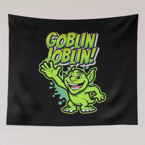 Item preview, GOBLIN JOBLIN! Cheerful Green Trickster With White Smile designed and sold by SplashTastic.