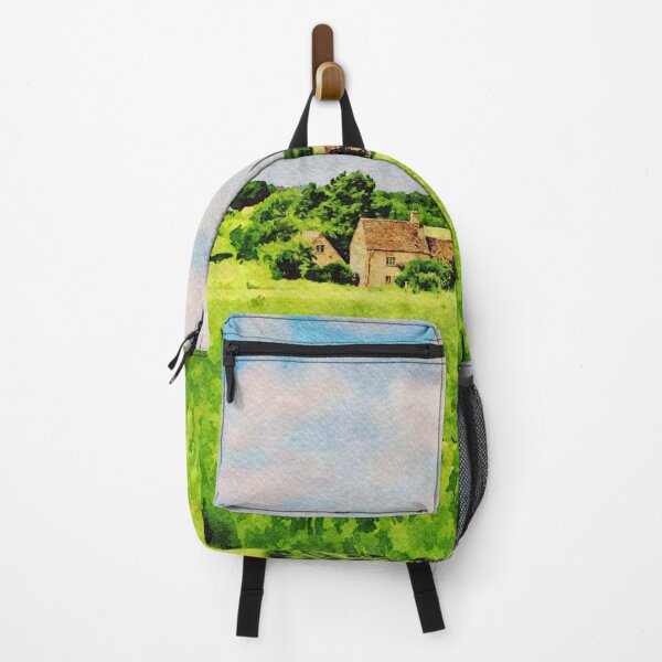 Item preview, Watercolor painting of a serene Cotswolds landscape in England designed and sold by GestaltImagery.