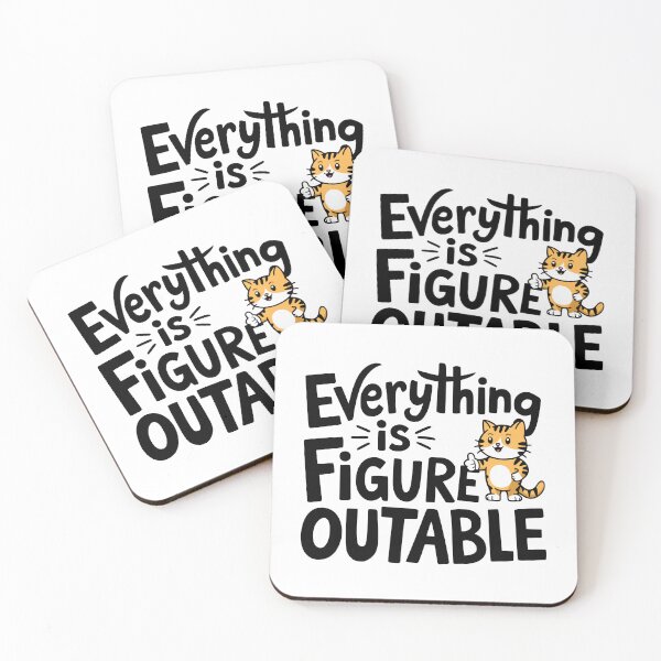Item preview, Everything Is Figureoutable! Cute Motivational Cat designed and sold by PMCreative.