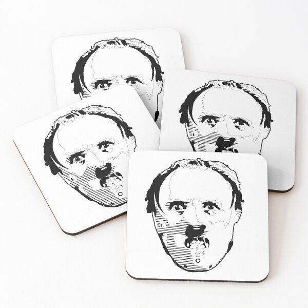 Aperçu de l'œuvre Hannibal Lecter, Anthony Hopkins, dessin au trait, pochoir créée et vendue par TWStore.
