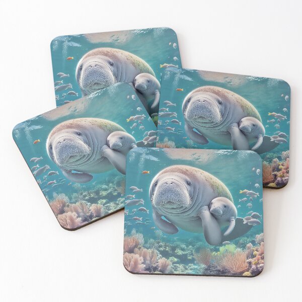 Item preview, Manatee Mother and Baby All-Over Print Tote Bag  designed and sold by candiscamera.