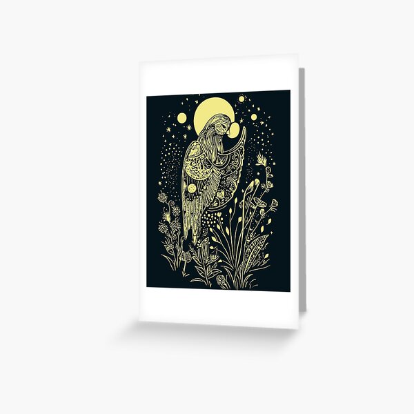 Item preview, Celestial Golden Hawk Print - Spirit Animal Moon Phase Wall Art designed and sold by TuncGK.