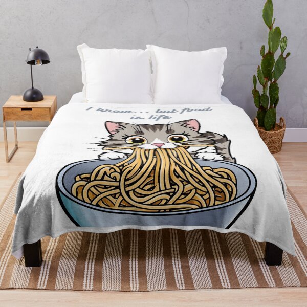 Item preview, Adorable cat eating sweet pasta designed and sold by GrafiShop.