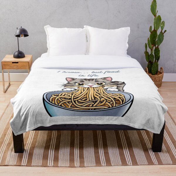 Aperçu de l'œuvre Adorable chat mangeant des pâtes sucrées créée et vendue par GrafiShop.