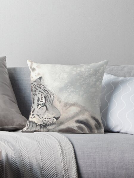 Item preview, Snow Leopard – Original Watercolor Art Print designed and sold by Furry Friends Watercolors.