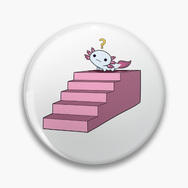 Item preview, Axolotl on Pink Stairs designed and sold by justajadedartist.