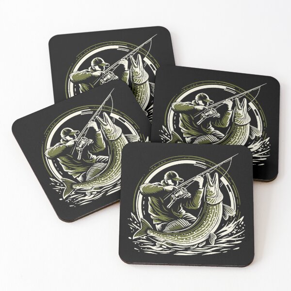 Item preview, Fishing Angler Pike Giant Fish Olive Green Gift designed and sold by Pineapple-Tree.